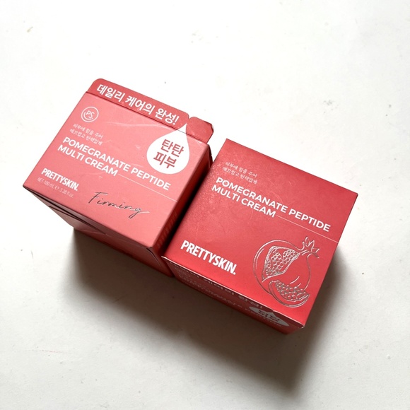 Lot 2pc New Korean PRETTYSKIN Pomegranate Peptide Multi Cream - 100ml 3.3fl oz - Picture 2 of 3